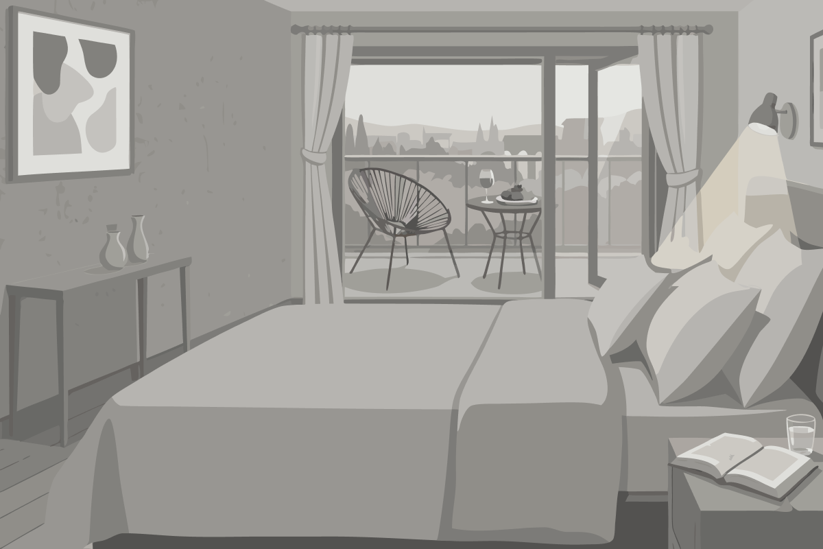 Chambre Double ou Lits Jumeaux avec Salle de Bains Privative Externe